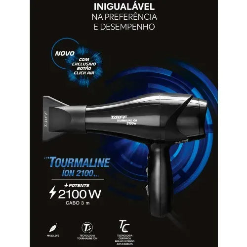 Secador de cabelo 2100 watts 4 temperaturas - Tourmaline íon 110V